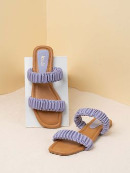 Inc.5 - Womens Purple Solid Square Toe Casual Flats