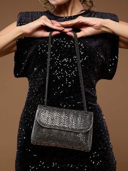 Inc.5 - Women's Grey Embellished Sling Bag