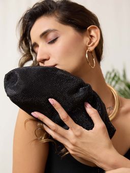 Inc.5 - Women's Black Embellished Clutch