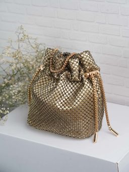 Inc.5 - Women's Gold Embellished Potli Bag
