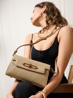 Inc.5 - Women's Beige Solid Sling Bag