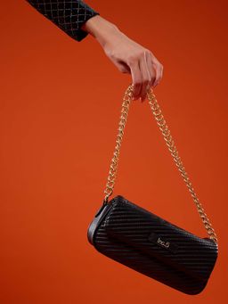 Inc.5 - Women's Black Textured Sling Bag