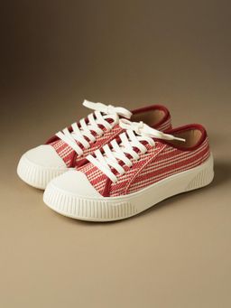 Theater - Women Wicked Brothers Red Striped Canvas Sneakers