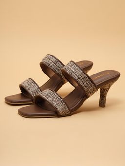 ERIDANI - Brown Elize Stiletto Sandals Heels