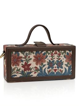 Gonecase - Beige Floral Detachable Straps Briefcase Sling Bag