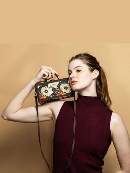 Gonecase - Floral Detachable Straps Briefcase Sling Bag