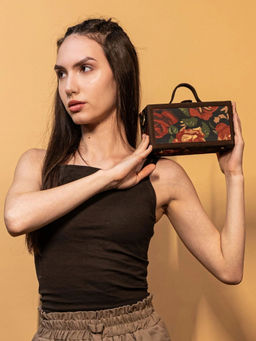 Gonecase - Rosete Floral Printed Detachable Straps Briefcase Sling Bag