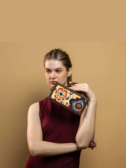 Gonecase - Sepia Floral Detachable Straps Briefcase Sling Bag