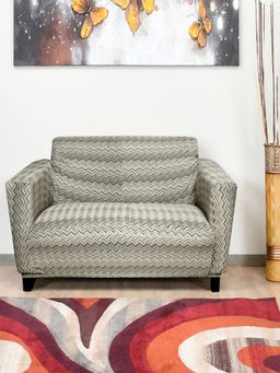 At Home by Nilkamal - Jaquared Knit Sofa Cover Cotton 2 Seater (White)