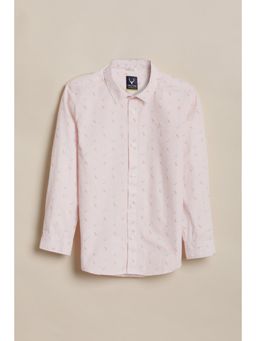 Allen Solly - Boys Light Pink Print Casual Shirt