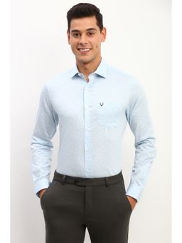 Allen Solly - Men Blue Slim Fit Floral Print Full Sleeves Formal Shirt