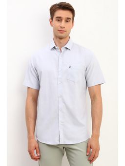 Allen Solly - Men Blue Slim Fit Solid Half Sleeves Casual Shirt