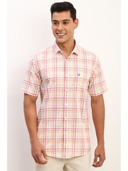 Allen Solly - Men Multi-Color Slim Fit Checks Half Sleeves Casual Shirt