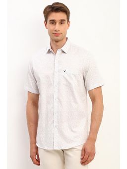 Allen Solly - Men White Slim Fit Floral Print Half Sleeves Casual Shirt