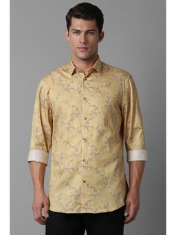 Louis Philippe - Men Yellow Regular Fit Floral Print Full Sleeves Casual Shirt