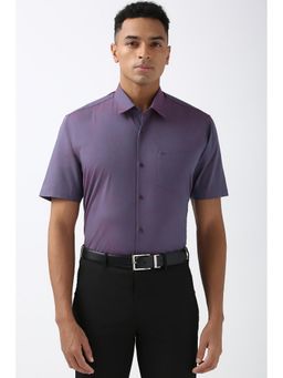 Peter England - Men Purple Regular Fit Formal Shirt