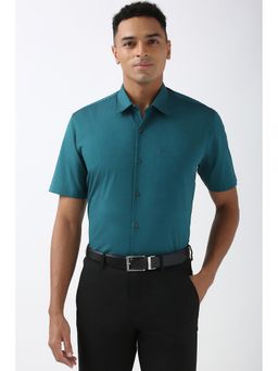 Peter England - Men Green Regular Fit Formal Shirt
