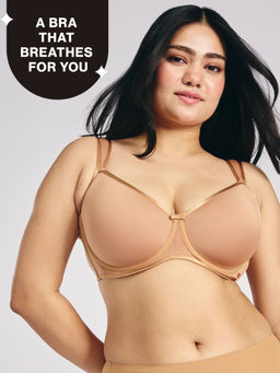 Nykd by Nykaa - AirFlex Spacer Lightly Padded Flexi Wired Breathable Bra NYB423-Tan