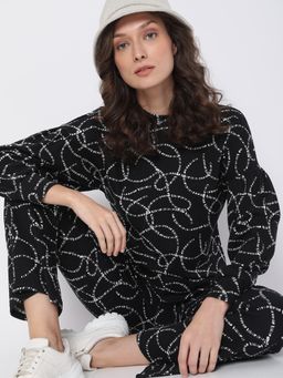 VERO MODA - Women Printed Black Trouser