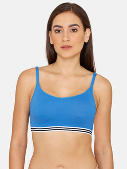 Zivame - Serenade Spring Lush Double Layered Non Wired Full Coverage Bralette - Blue