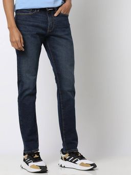 GAP - Men's Navy Blue Cotton Light Fade Skinny Mid Waist Jeans