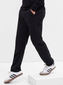 GAP - Men Black Cotton Solid Regular Fit Pant