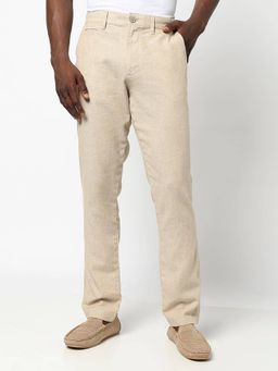 GAP - Men Brown Linen Solid Slim Fit Pant