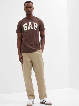 GAP - Men Beige Cotton Blend Solid Regular Fit Pant