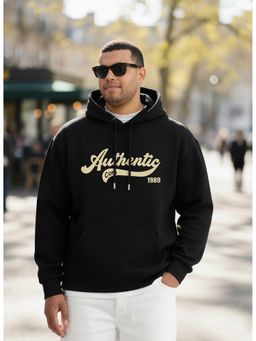 UNSTD - Black Men Plus Size Casual Printed Hoodie