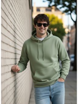 UNSTD - Green Men Plus Size Solid Hoodie