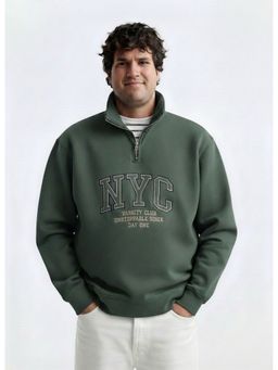 UNSTD - Green Men Plus Size Zip Sweatshirt
