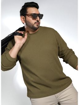 UNSTD - Olive Men Plus Size Winter Sweatshirt