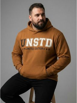 UNSTD - Brown Men Plus Size Printed Winter Wear Hoodie