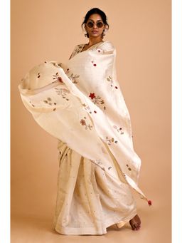 MITYAN - Hibiscus Saree with Stitched Blouse