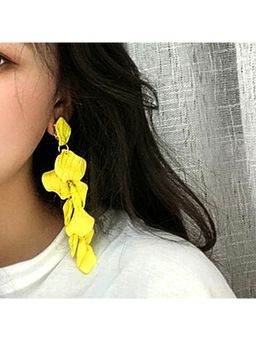 Yellow Chimes - Yellow Flower Petals Design Danglers