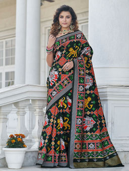 Odette - Festive Designer Black Saree with Unstitched Blouse