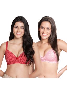 Shyaway - Taabu Printed wire-free Padded 3/4th Coverage T-Shirt bra - Multi-Color (Pack of 2)