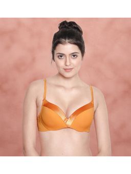 Shyaway - Susie Satin Neckline Demi-Coverage Under wired Padded Plunge bra- Orange