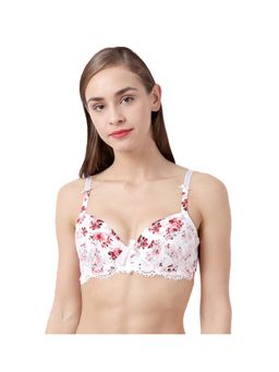 Shyaway - Susie Demi-Coverage Floral Print Lace Underwired Everyday Padded Bra - Pink
