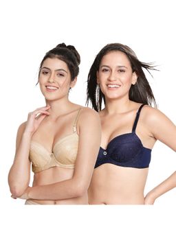 Shyaway - Susie Demi-Coverage Underwired Full Lace Balconette Padded Bra -Multi-Color (Pack of 2)