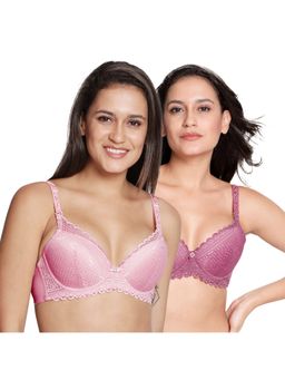 Shyaway - Susie 3/4th Coverage Underwired Full Lace Padded Bra- Multi-Color (Pack of 2)