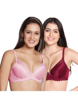 Shyaway - Susie 3/4th Coverage Underwired Full Lace Padded Bra- Multi-Color (Pack of 2)