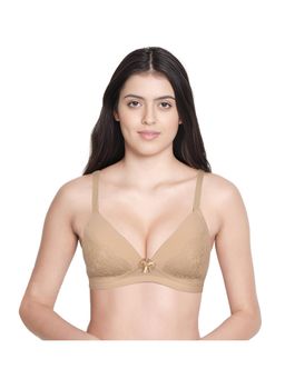 Shyaway - Taabu Full Coverage Wirefree Lace Cup Everyday Padded Bra- Skin