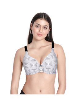 Shyaway - Full Coverage Underwired stripes Everyday T-Shirt Padded Bra - Black- White