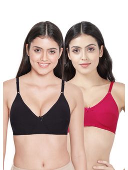 Shyaway - Shyle Womens Black Beauty & Love Potion Non Padded Seamed Everyday Bra (Pack of 2)