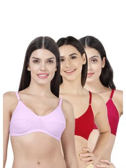 Shyaway - Shyle Womens Non Padded Seamed Everyday Bra- Multi Color (Pack of 3)