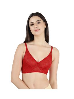 Shyaway - Susie Womens Fiery Red Non Padded Wirefree Lace Bra