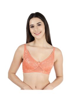 Shyaway - Susie Womens Peach Parfait Non Padded Wirefree Lace Bra