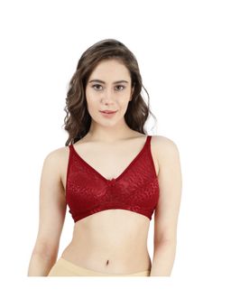 Shyaway - Susie Womens Red Dahlia Non Padded Wirefree Lace Bra