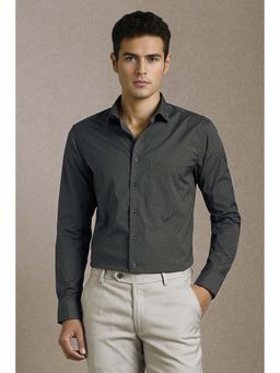 Louis Philippe - Men Grey Printed Full Sleeves Formal Shirt
